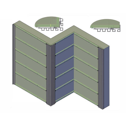 Garden fence kit with blackout composite wood and aluminum panels - extension 1.85 x 1.87 m