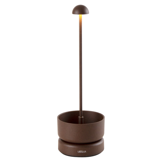 Lampe de table sans fil dimmable en aluminium bronze LED BASKET CORTEN H31 cm