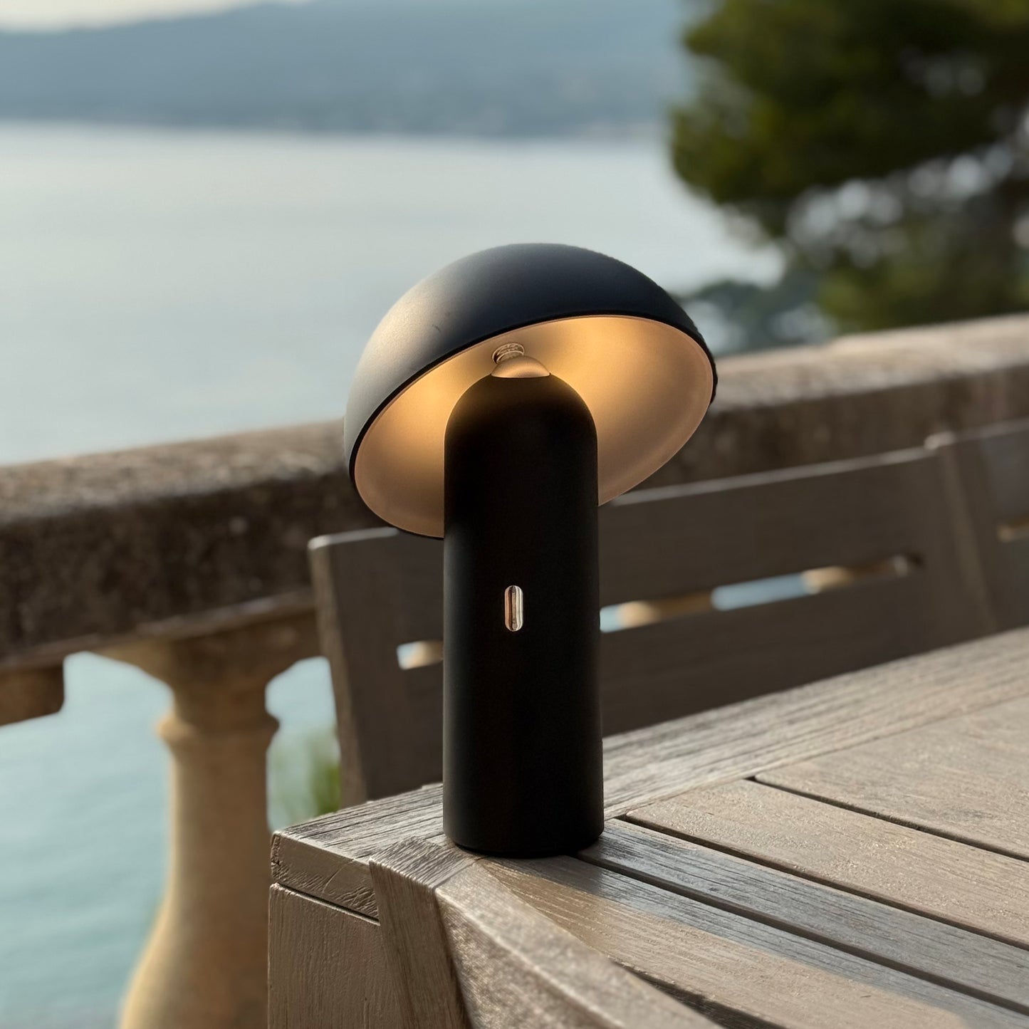 Wireless table lamp adjustable head warm white LED TOD BLACK H28cm