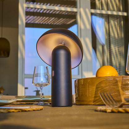 Wireless table lamp adjustable head warm white LED TOD BLACK H28cm