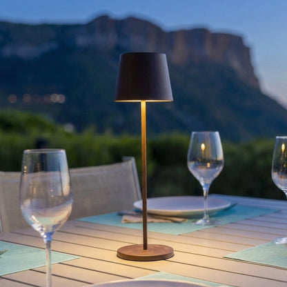 KELLY VINTAGE H38cm table lamp touch wireless aluminum brown white LED dimmable