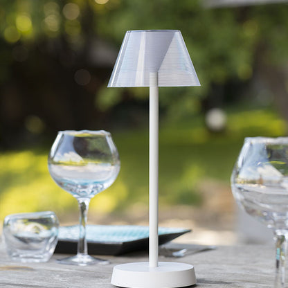 Wireless warm white LED table lamp BEVERLY WHITE H34cm