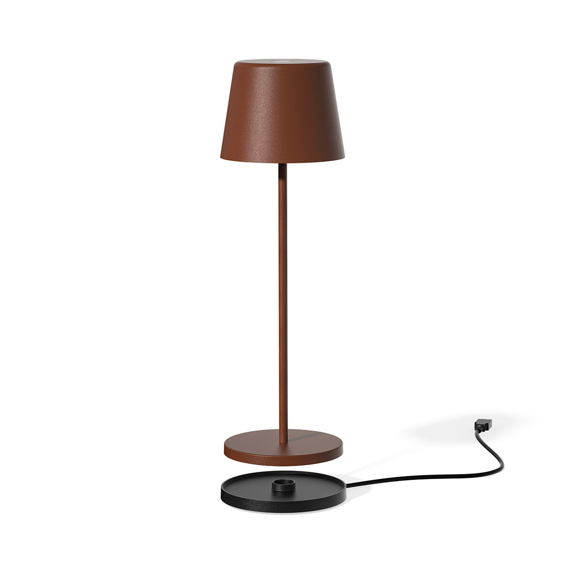 KELLY VINTAGE H38cm table lamp touch wireless aluminum brown white LED dimmable