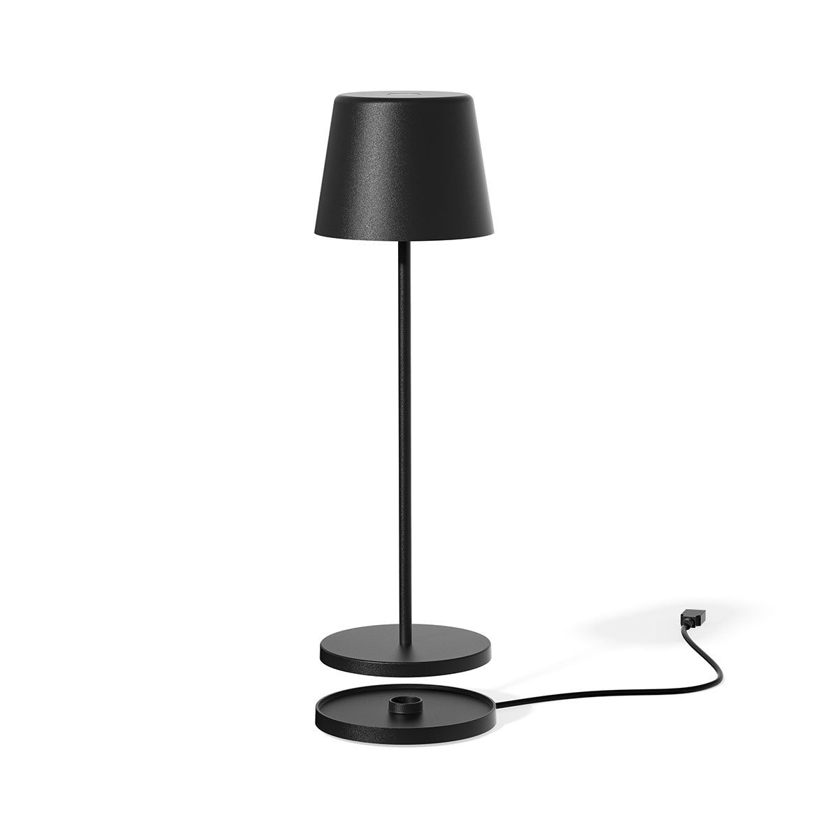 Table lamp touch wireless aluminum black LED white dimmable KELLY BLACK H38cm