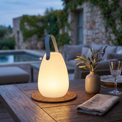 Warm white/multicolour dimmable LED portable lamp LAURY H28cm