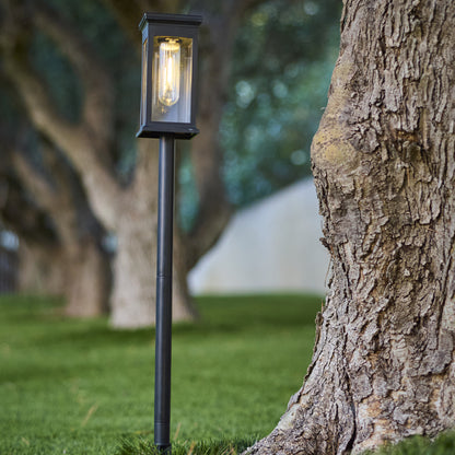 Lot de 4 balises solaires à piquer 4X LUZY LED blanc chaud H34cm