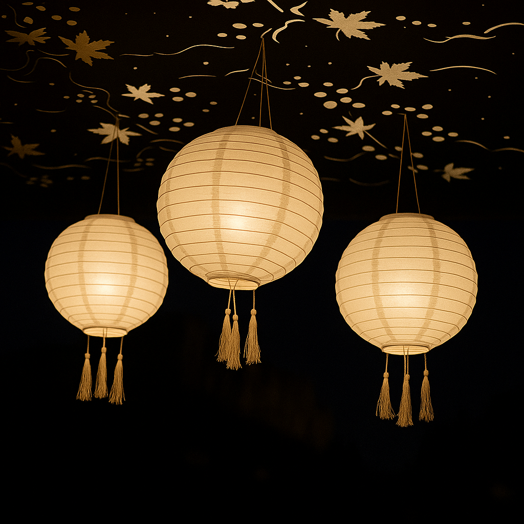 Set of 3 Chinese lantern solar lantern beige cream festive wedding LED warm white HIMALAYA ∅30cm