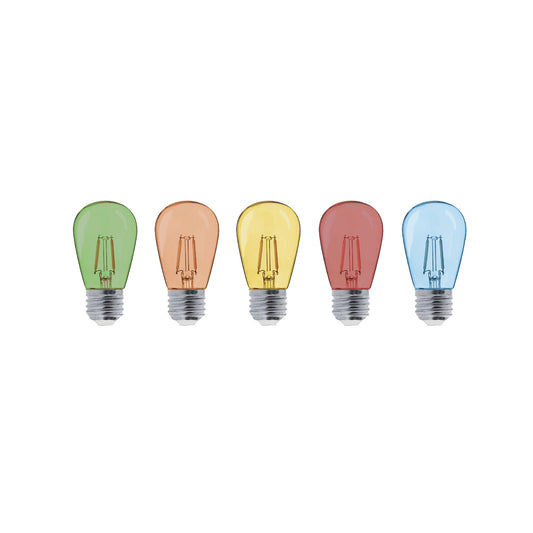 Set of 5 LED bulbs E27 multicolored globe compatible garland PARTY BULB COLOR H7cm