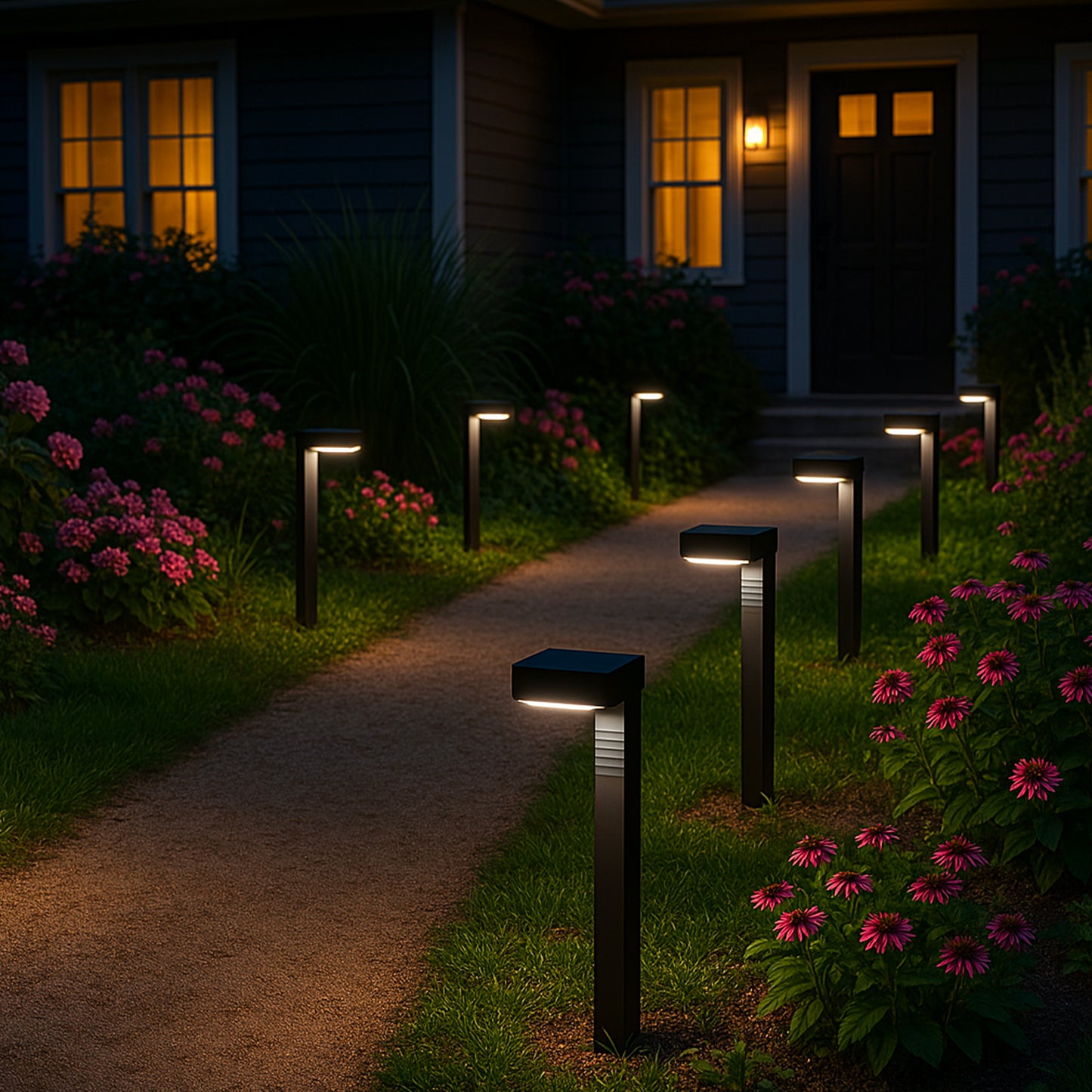 Set of 2 cold white LED solar beacons for planting 2x OSTRY H41cm