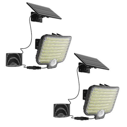 Lot de 2 spot solaire éclairage puissant LED blanc BRIGHTLY avec détecteur de mouvement orientable panneau solaire déporté