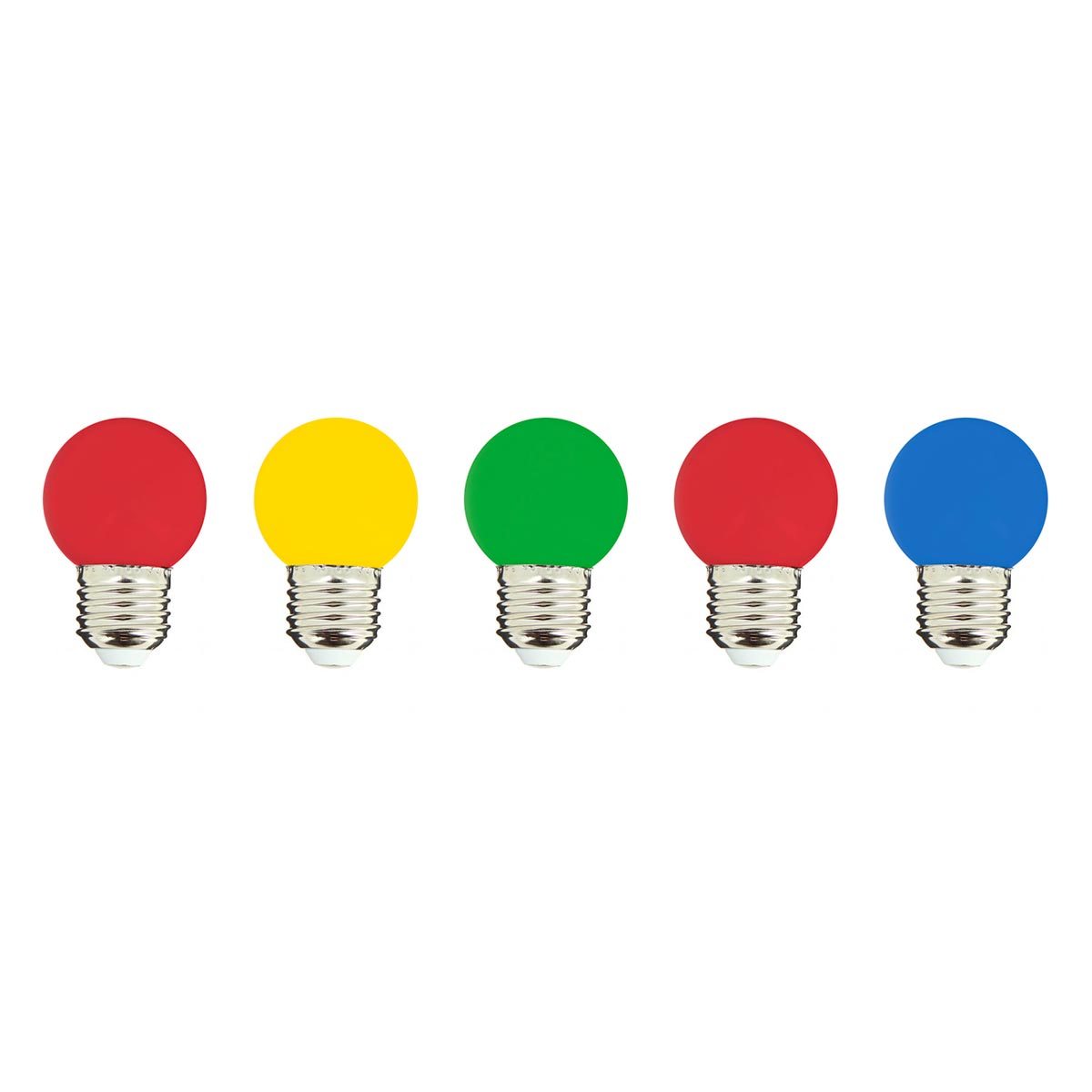 Set of 5 LED bulbs E27 multicolored globe compatible garland PARTY BULB COLOR H7cm