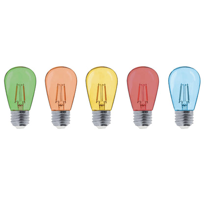 Set of 5 LED bulbs E27 multicolored globe compatible garland PARTY BULB COLOR H7cm