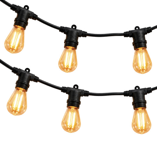 Connectable outdoor light garland 10 vintage filament bulbs E27 warm white LED socket LINK ME LIGHT 5m