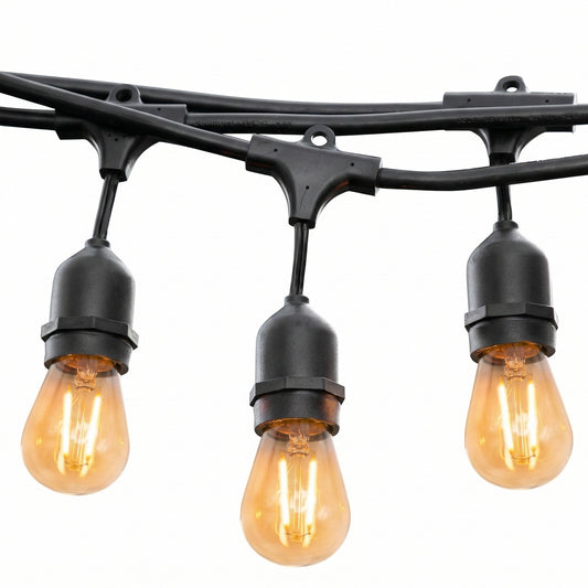 Outdoor light garland 10 vintage filament bulbs E27 warm white LED socket MAFY LIGHT 6m