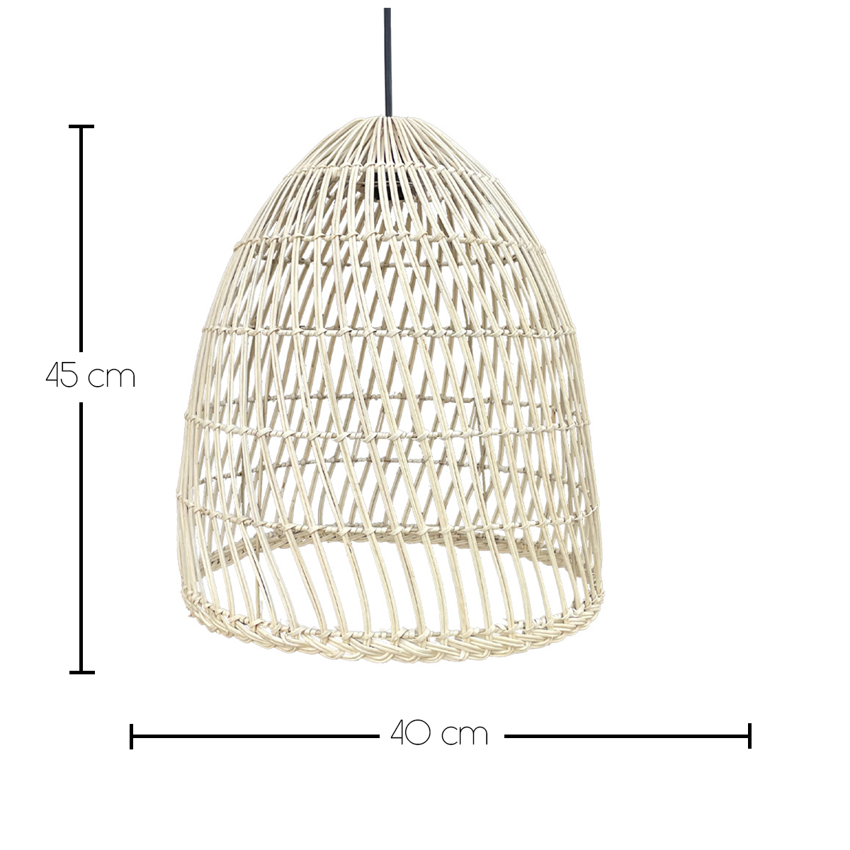 Mains-powered pendant lamp for outdoor use PAULO OUTDOOR CABLE in natural rattan bohemian style 5m cable length