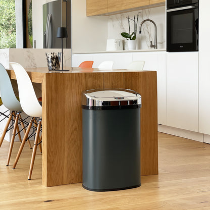 Automatic kitchen bin 58L MAJESTIC large capacity in stainless steel with strapping