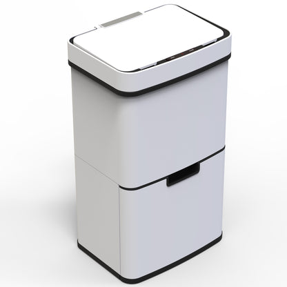 NARVIK 75l Double Compartment Automatic Kitchen Trash Can In Stainless Steel Recycling Large Capacity And Table Trash Can 3l