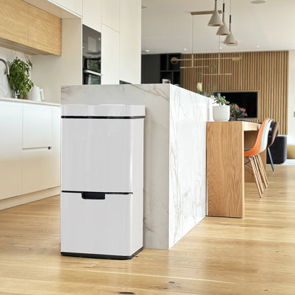 NARVIK 75l Double Compartment Automatic Kitchen Trash Can In Stainless Steel Recycling Large Capacity And Table Trash Can 3l