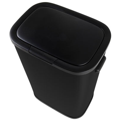 Poubelle de cuisine push 60L PORTLAND en acier Inox NOIR Ouverture par simple pression