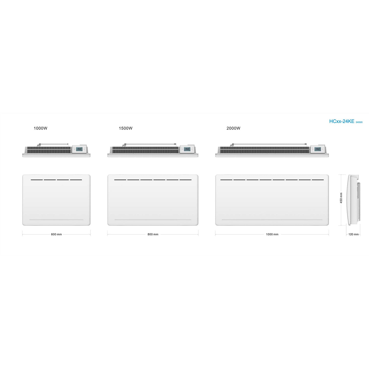 TANA 1000W LCD screen CAST FONTE dry inertia electric radiator