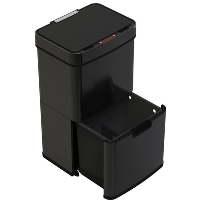 NARVIK 75l Double Compartment Automatic Kitchen Trash Can In Stainless Steel Recycling Large Capacity And Table Trash Can 3l