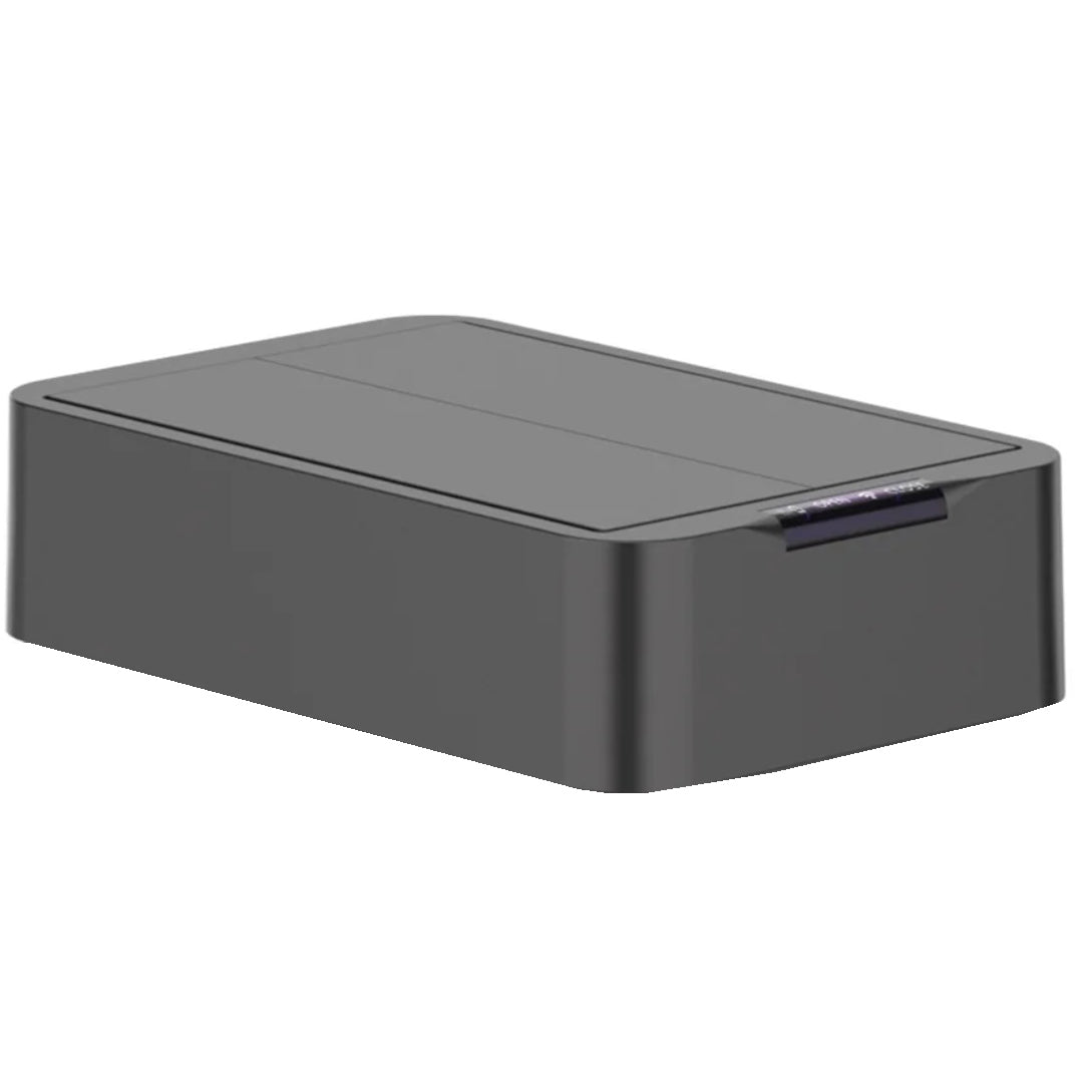 Couvercle de Poubelle de cuisine automatique SILVERLAKE BLACK en acier Inox avec cerclage Ouverture papillon