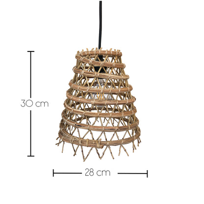 ZAKARI OUTDOOR CABLE mains-powered pendant lamp in bohemian natural date palm fiber 5m cable length