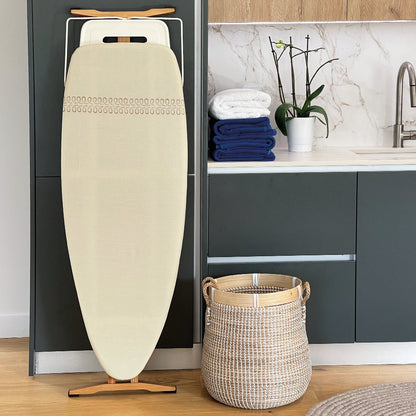 TAIGA wooden ironing board 130x47 H91cm high quality with iron rest and central steamer rest