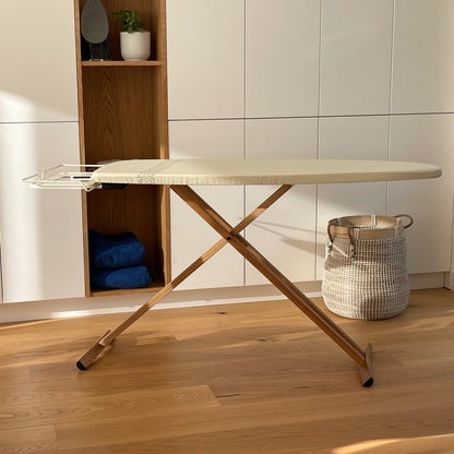 TAIGA wooden ironing board 130x47 H91cm high quality with iron rest and central steamer rest