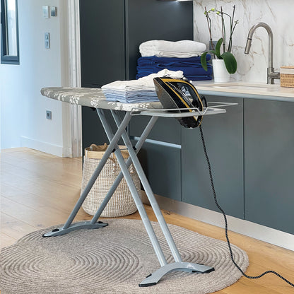 Foldable ironing board 2in1 WILD in steel 130x47 H90cm with iron rest and central steamer