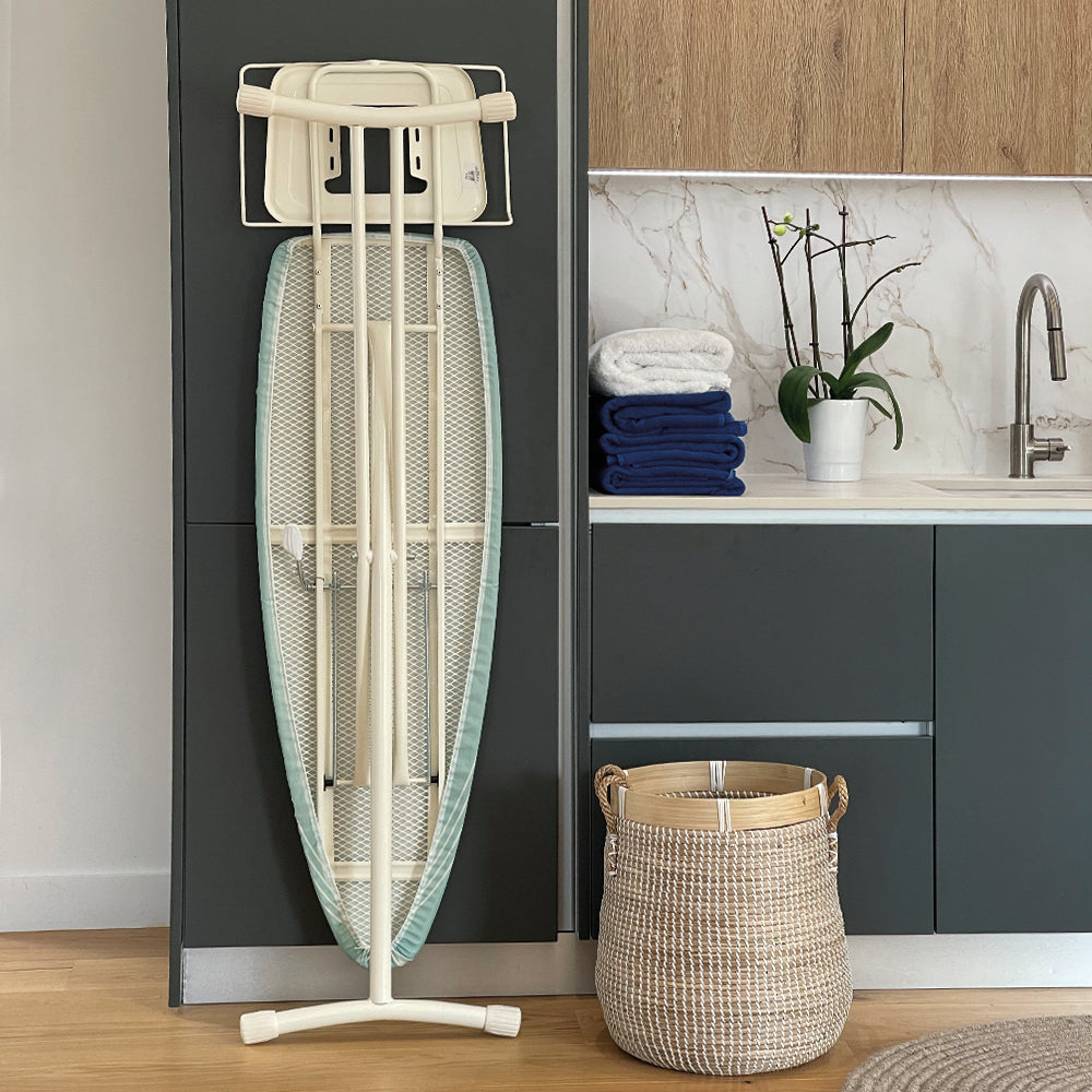 BERMUDE steel foldable ironing board 124x40 H94cm with iron rest and steam station rest