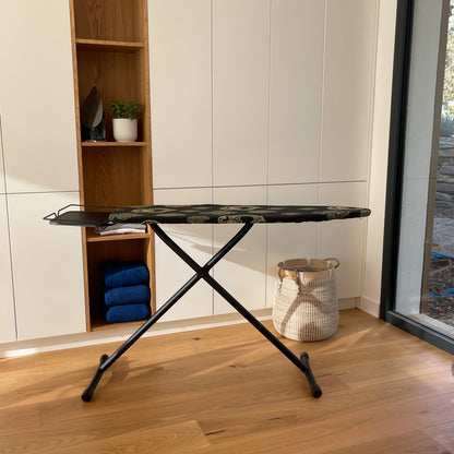 Folding ironing board UTAH in steel 125x41 H96cm with iron rest and central steamer rest