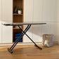 LICHT ultra-light foldable ironing board in aluminum 125x40 H92cm with iron rest and central steamer rest and wheels