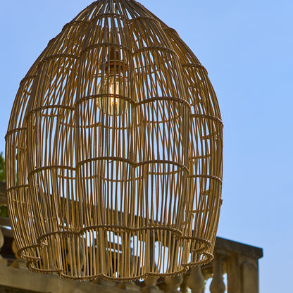 Abat jour naturel AVILA en rotin style bohème H60cm pour monture électrique E27