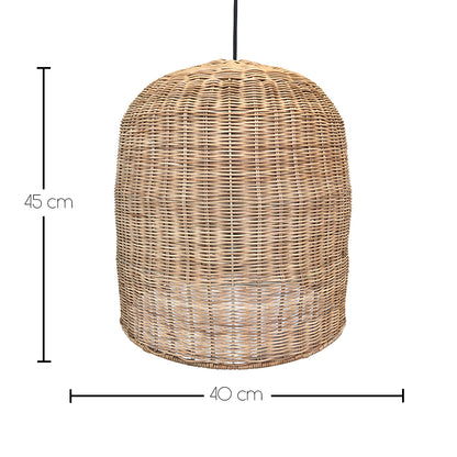 Mains-powered suspension for outdoors GIACOMO OUTDOOR CABLE in natural rattan bohemian style 5m cable length