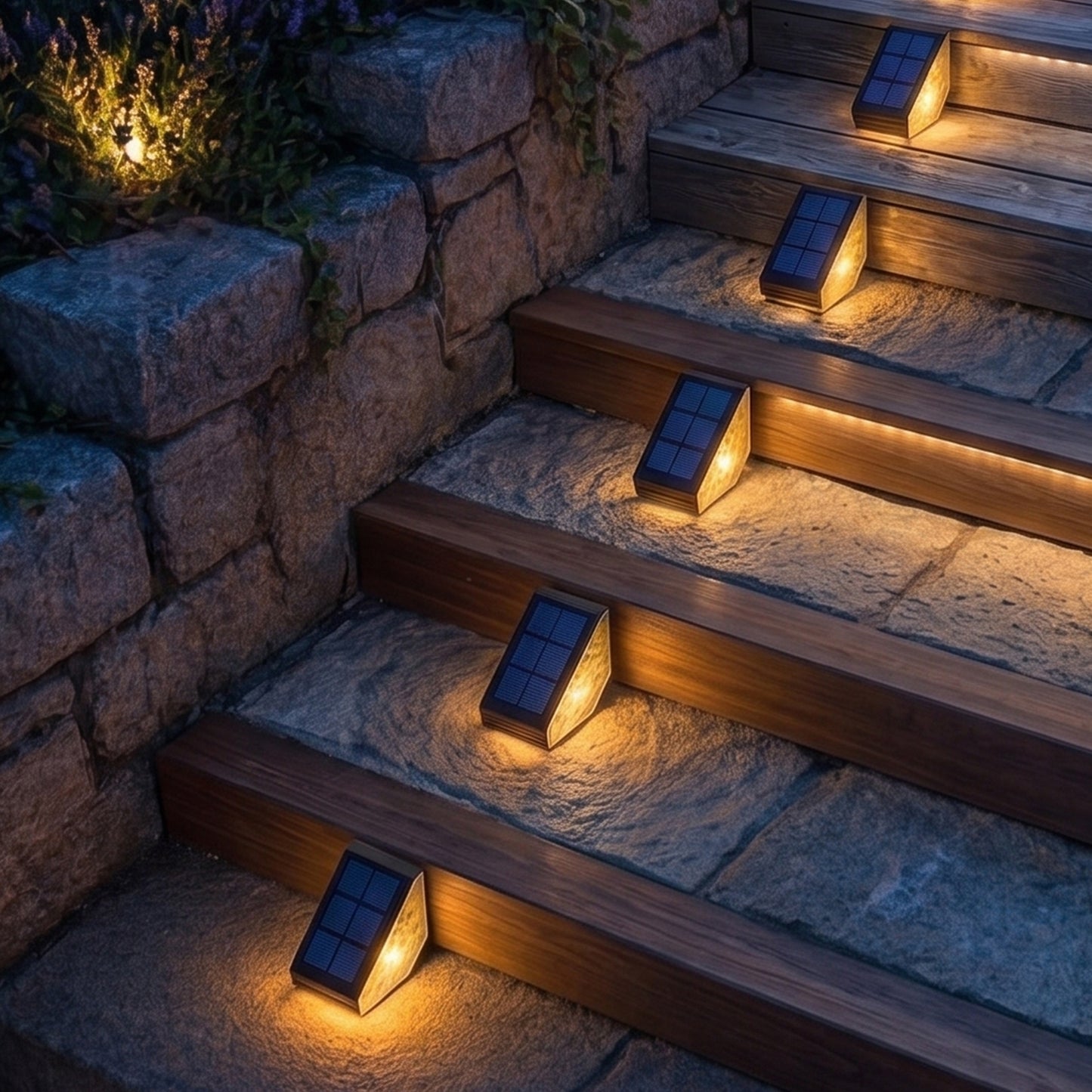 Lot de 2 Balises Solaires LED Blanc chaud 2x STEPY pour Allée et Escaliers H5cm