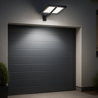 Lot de 2 spots solaires 2 têtes noir éclairage puissant LED blanc CLIPPER BLACK 37cm avec détecteur de mouvement orientable