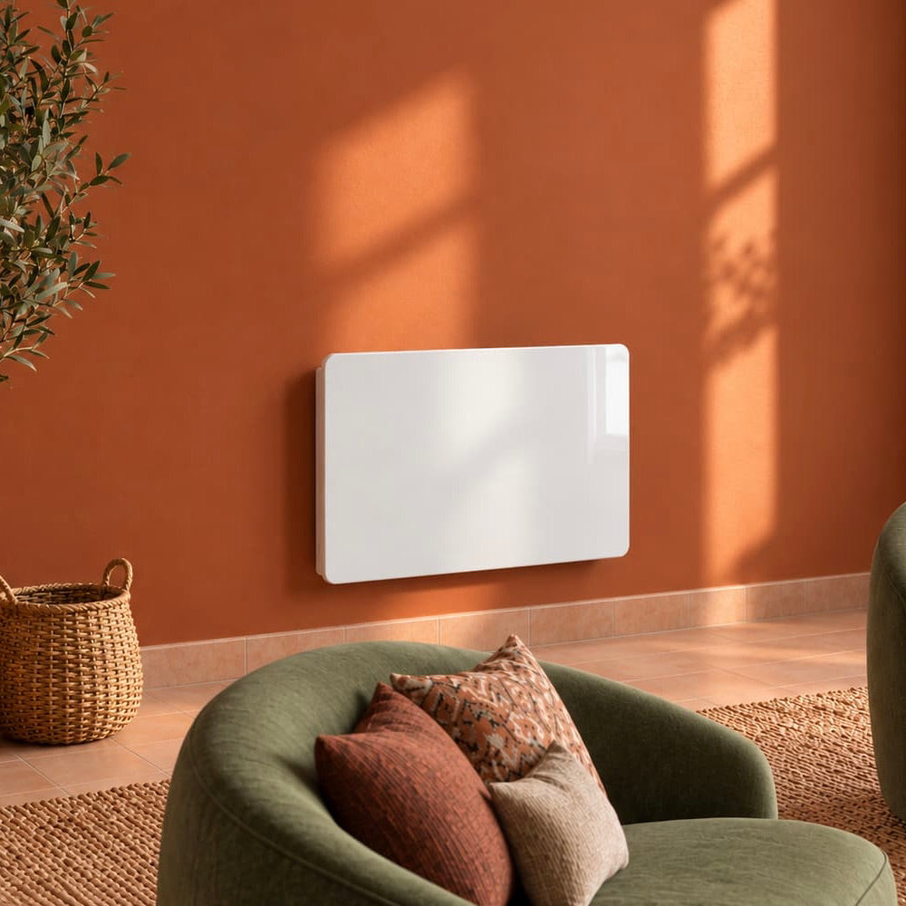 Electric radiator with dry inertia CERAMIC block + GLASS facade LCD screen 1000W GLASS Standard NF