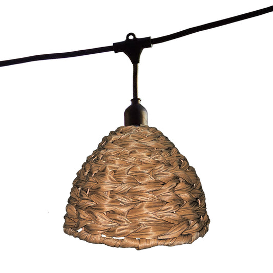 Lot de 2 guirlandes lumineuses extérieur connectables 14 abat-jour cloche marron style rétro ampoules E27 LED blanc chaud 2x MELLOW LIGHT 10m