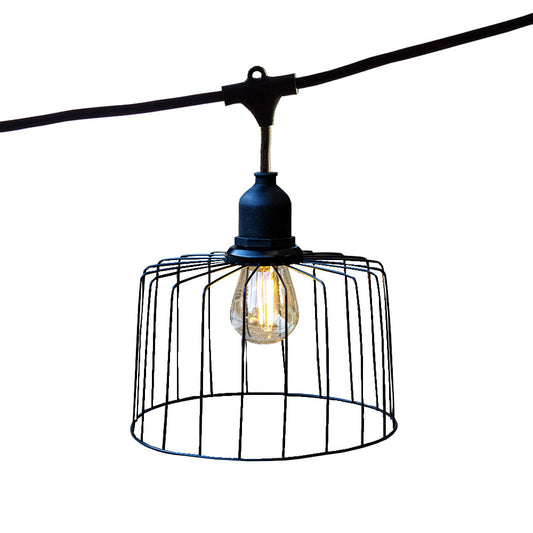 Outdoor light garland with metal shade 10 filament bulbs E27 LED socket warm white NEMA LIGHT 6m