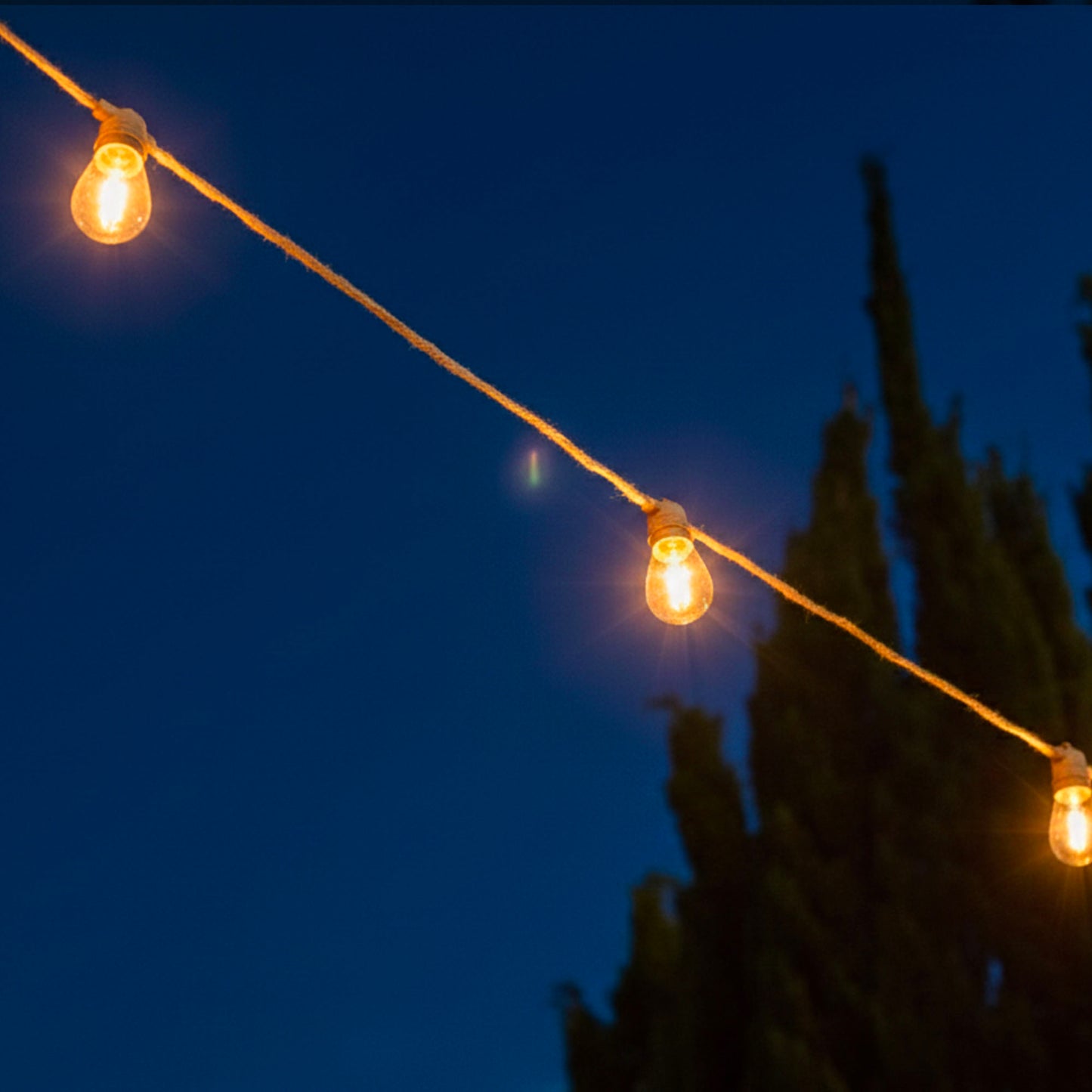 Solar rope light garland 10 warm white LED transparent bulbs FANTASY CORD SOLAR 7.45m