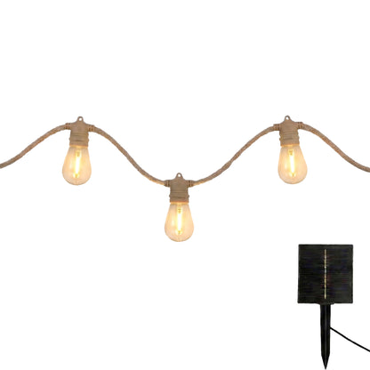 Solar rope light garland 10 warm white LED transparent bulbs FANTASY CORD SOLAR 7.45m