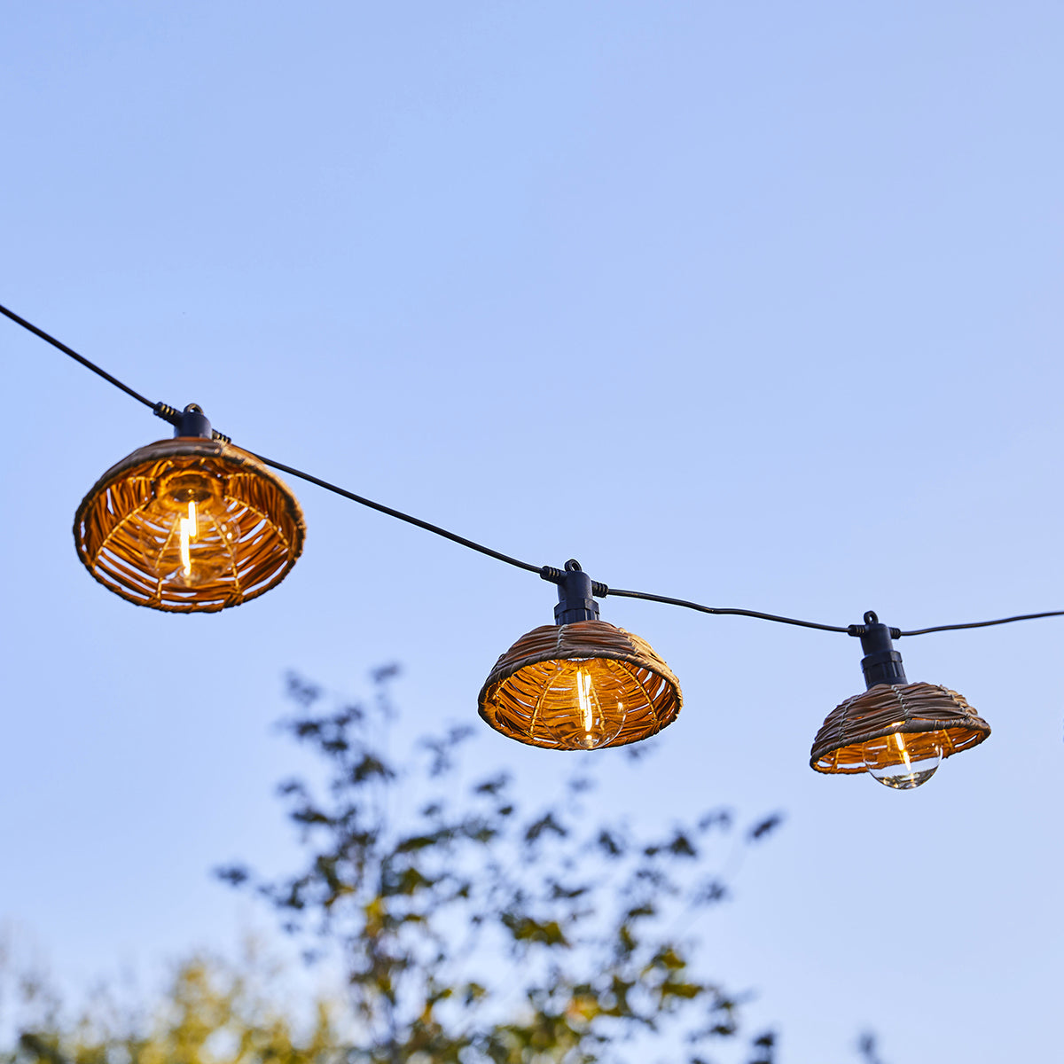 2 Guirlande poly rotin COTTAGE 20 LED 9M