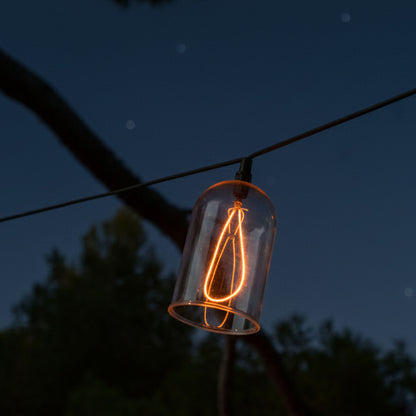 Guirlande lumineuse sur secteur raccordable 8 cloches LED blanc chaud à filaments apparents GLOW LIGHT 15m