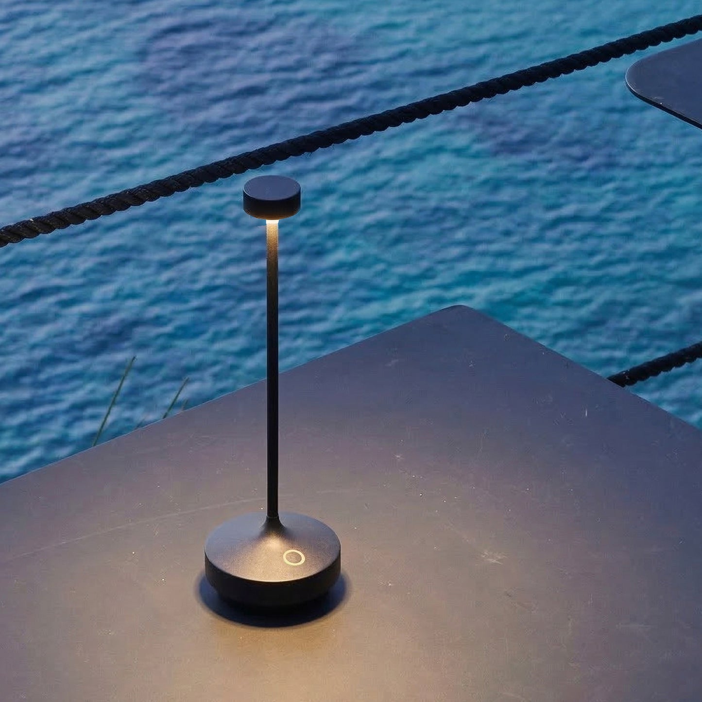 Wireless warm white LED table lamp ABBY BLACK H30cm