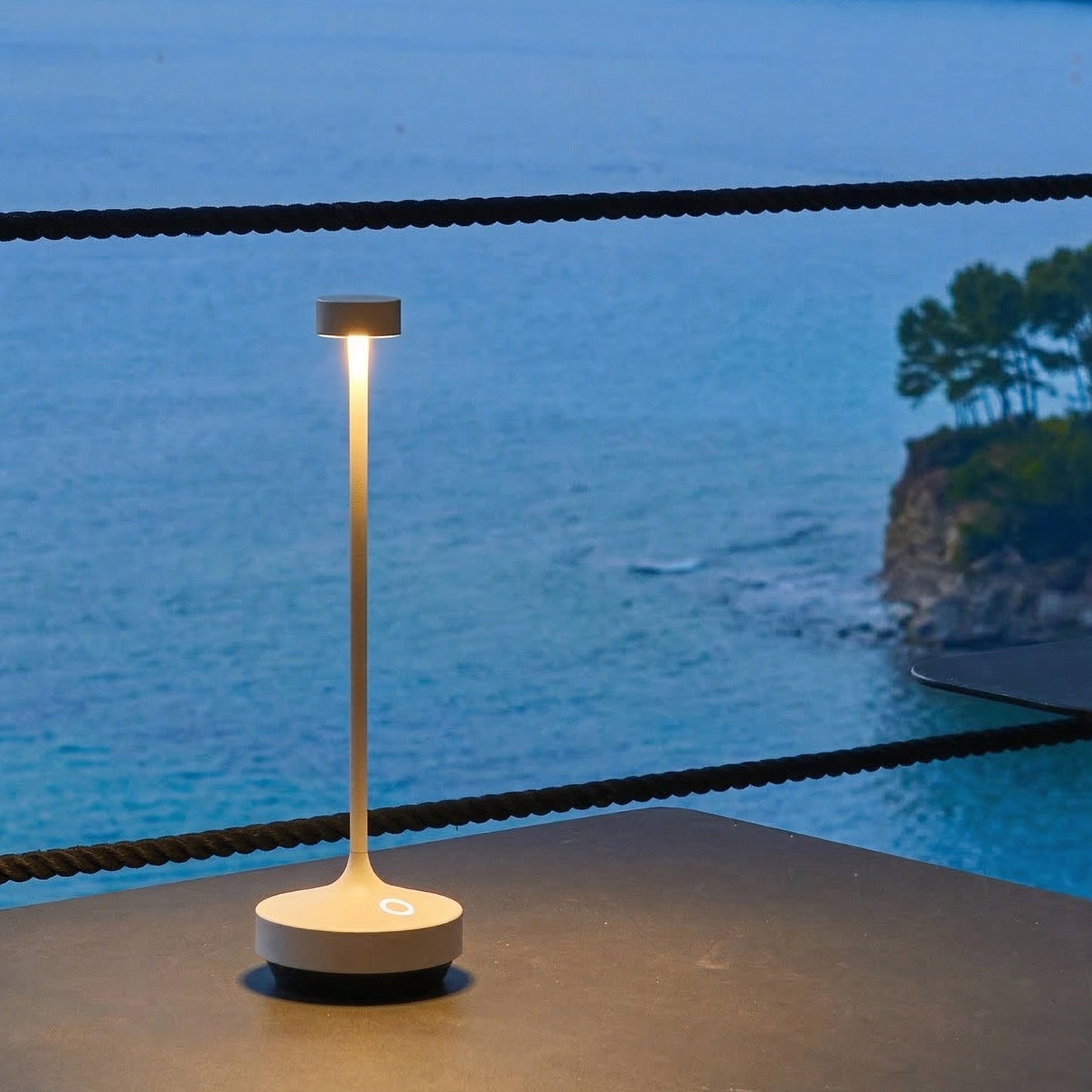 Wireless warm white LED table lamp ABBY BLACK H30cm