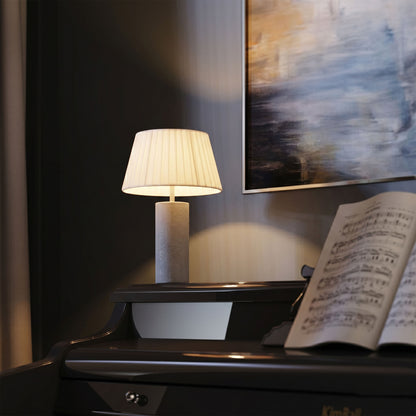 Lampe de table d'intérieur en béton avec ampoule LED rechargeable blanc chaud dimmable STILOS CEMENT H32,5 cm