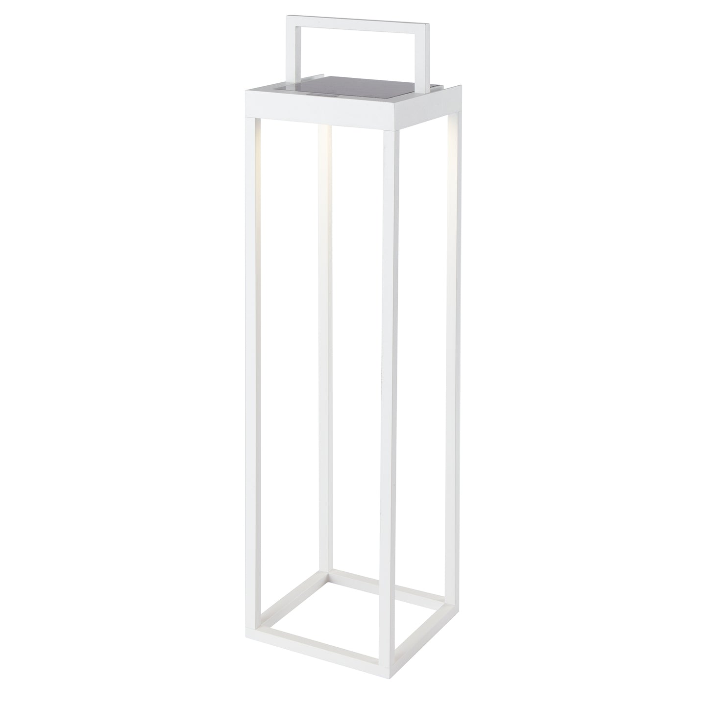 Chic white solar lantern in aluminum to plant or stand or fix to the ground warm white LED BIG HYDRA H50cm with switch