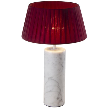 Lampe de table d'intérieur en marbre blanc avec ampoule LED rechargeable blanc chaud dimmable STILOS WHITE MARBLE H32,5 cm
