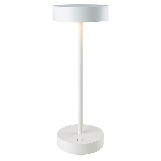 PLATY H29cm dimmable white LED white aluminum wireless desk lamp